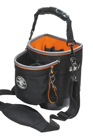 Klein Tools 55419SP-14 Tradesman Pro Shoulder Pouch 14 Pockets Black/Orange Mega Sale