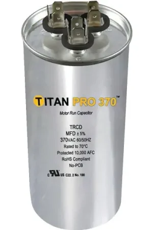 Place Order Packard TRCD303 Motor Run Capacitor Oval / MFD: 30/3 / Volts: 370