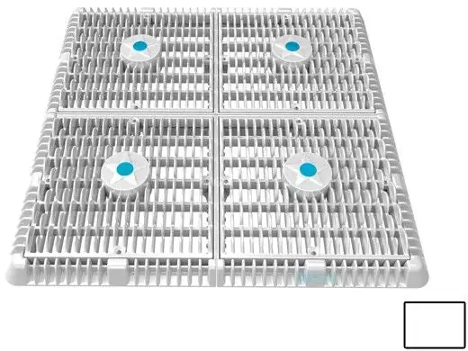 Save Now AquaStar WAV18WRNF101 Four 9 Square Wave Suction Outlet Covers Vented Riser Rings 18 Frame Retrofits White