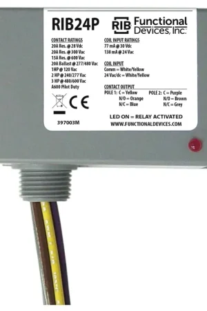 Functional Devices RIB24P Enclosed Relay 20A DPDT 24V AC/DC Coil Exclusive Offer
