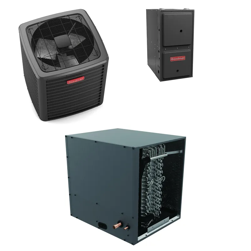 Exclusive Offer Goodman - 4.0 Ton Cooling - 100k BTU/Hr Heating - Air Conditioner + Variable Speed Furnace System - 16.5 SEER2 - 97% AFUE - Horizontal