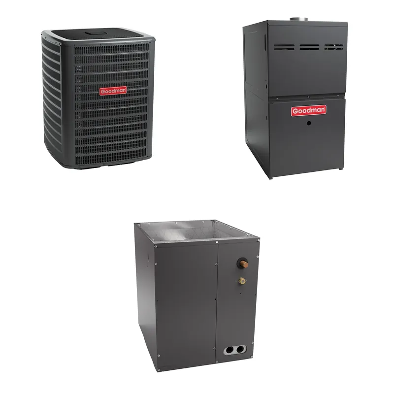 Goodman - 4.0 Ton Cooling - 80k BTU/Hr Heating - Air Conditioner + Multi Speed Furnace System - 14.3 SEER2 - 80% AFUE - Upflow New Release
