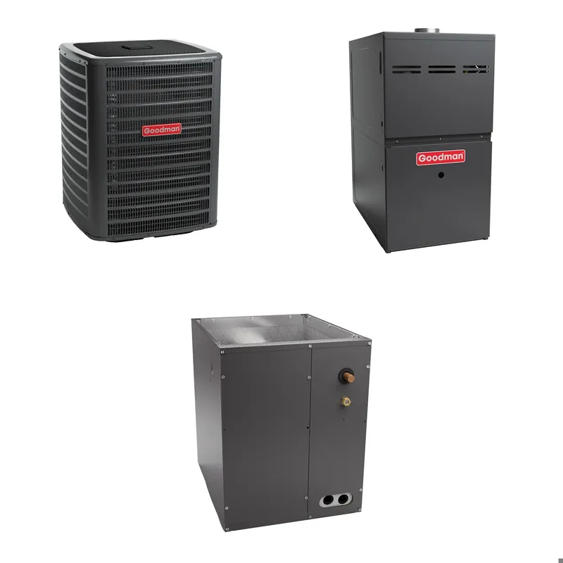 Buy Today Goodman - 4.0 Ton Cooling - 80k BTU/Hr Heating - Air Conditioner + Variable Speed Furnace System - 14.3 SEER2 - 80% AFUE - Upflow
