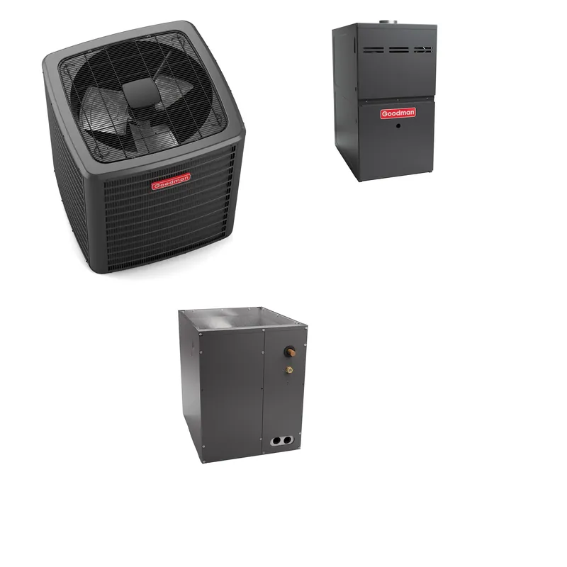 Goodman - 3.0 Ton Cooling - 100k BTU/Hr Heating - Air Conditioner + Variable Speed Furnace System - 19.5 SEER2 - 80% AFUE - Upflow - R-410A Price Cut