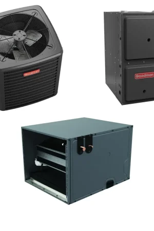 While Supplies Last Goodman - 3.0 Ton Cooling - 80k BTU/Hr Heating - Heat Pump + Furnace System - 14.3 SEER2 - 97% AFUE - Horizontal