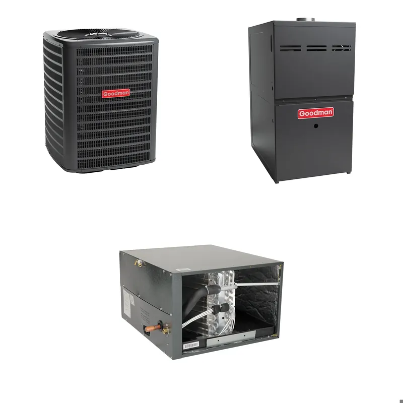 Fast Shipping Goodman - 4.0 Ton Cooling - 120k BTU/Hr Heating - Air Conditioner + Multi Speed Furnace System - 13.5 SEER - 92% AFUE - Horizontal