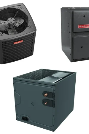 While Supplies Last Goodman - 2.0 Ton Cooling - 60k BTU/Hr Heating - Air Conditioner + Heat Pump + Furnace System - 15.2 SEER2 - 96% AFUE - Upflow