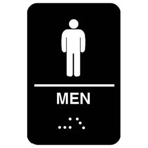 SIGN MENS BRAILLE 6X9 for Traex 5635 Luxury