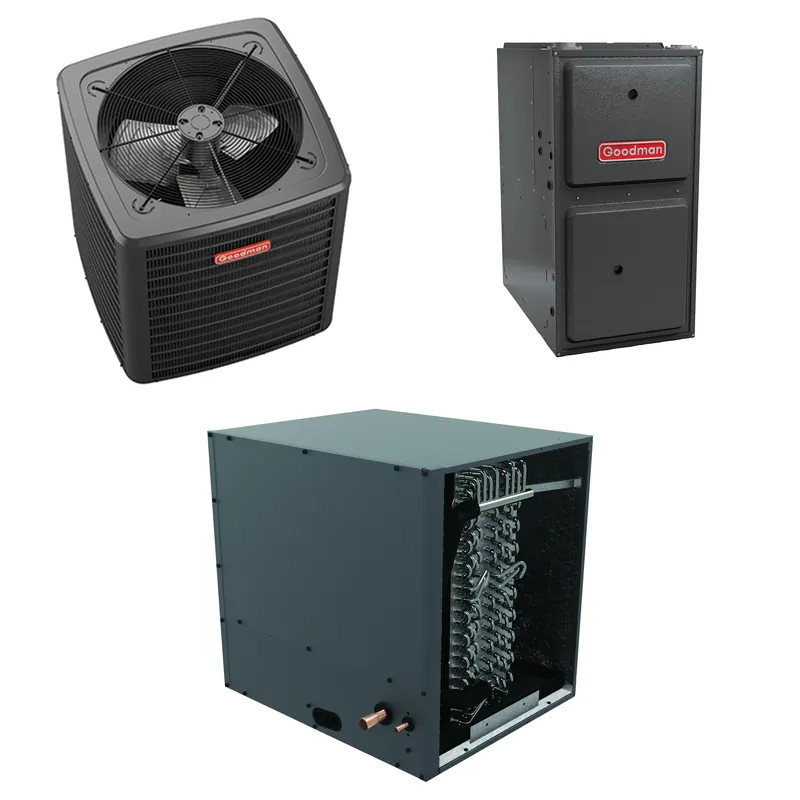 Goodman - 4.0 Ton Cooling - 120k BTU/Hr Heating - Heat Pump + Furnace System - 14.3 SEER2 - 96% AFUE - Horizontal Deal