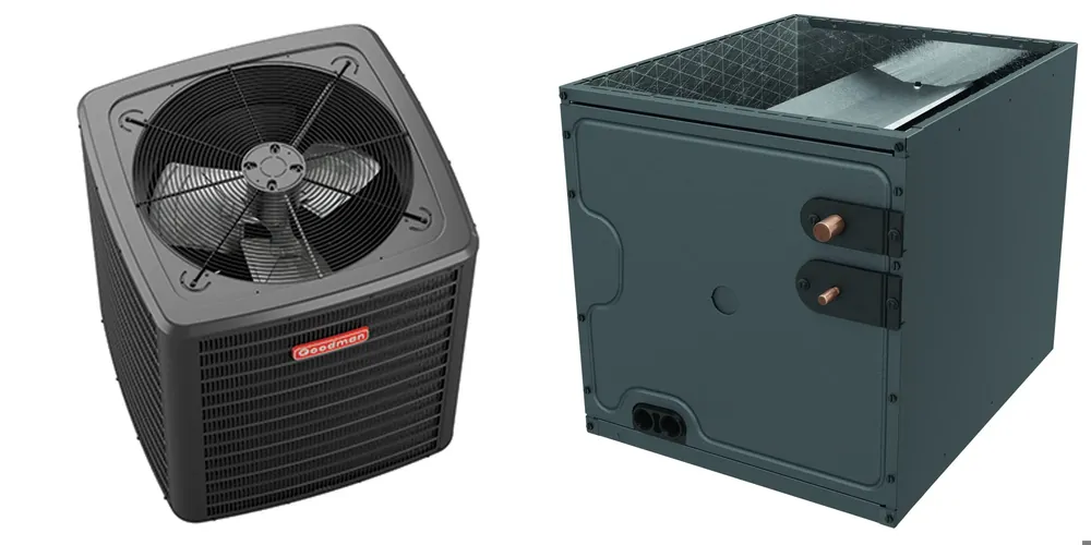 Fast Shipping Goodman - 2.5 Ton Cooling - Air Conditioner + Coil System - 14.3 SEER2 - 21" Coil Width - For Upflow/Downflow Installation