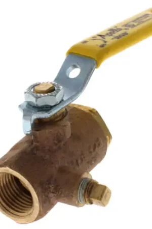 Instant Buy Apollo Valves 50-GB3-01 1/2 Inch FNPT Bronze 2-Piece Full Port Gas Shutoff Ball Valve w/ Tee Handle & 1/8 Inch Side Tap