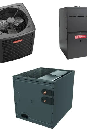 While Supplies Last Goodman - 1.5 Ton Cooling - 60k BTU/Hr Heating - Air Conditioner + Heat Pump + Furnace System - 14.5 SEER2 - 80% AFUE - Upflow
