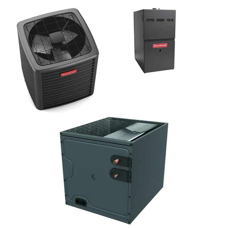 Goodman - 3.0 Ton Cooling - 80k BTU/Hr Heating - Air Conditioner + Variable Speed Furnace System - 17.2 SEER2 - 80% AFUE - Upflow Discount