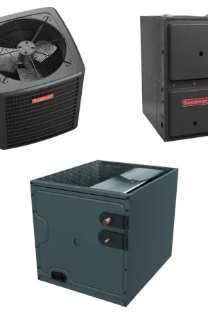 While Supplies Last Goodman - 3.0 Ton Cooling - 100k BTU/Hr Heating - Air Conditioner + Heat Pump + Furnace System - 14.5 SEER2 - 97% AFUE - Downflow