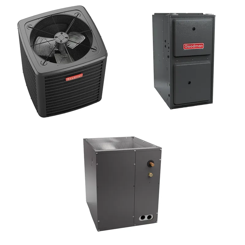 Instant Buy Goodman - 4.0 Ton Cooling - 80k BTU/Hr Heating - Air Conditioner + Heat Pump + Furnace System - 14.5 SEER2 - 96% AFUE - Upflow