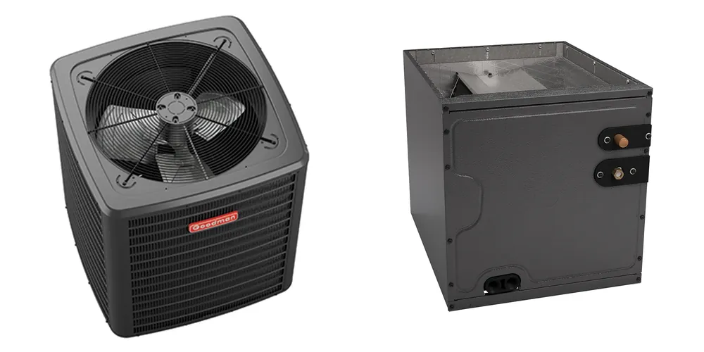 Goodman - 2.0 Ton Cooling - Air Conditioner + Coil System - 14.3 SEER2 - 14" Coil Width - For Upflow/Downflow Installation One Day Deal
