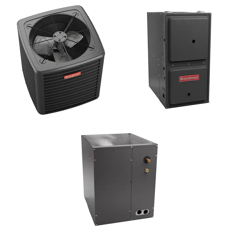 Final Sale Goodman - 5 Ton Cooling - 100k BTU/Hr Heating - Air Conditioner + Variable Speed Furnace System - 14 SEER2 - 97% AFUE - Upflow