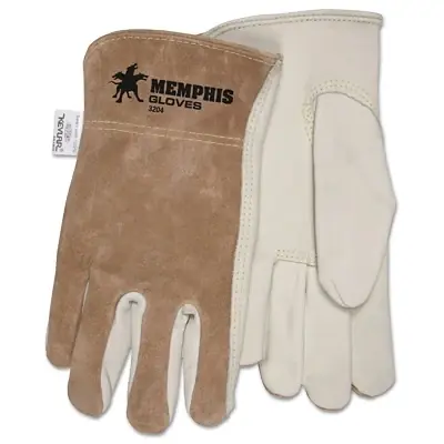 Markdown MCR Safety 3204M Unlined Drivers Gloves Cow Grain Leather Medium Keystone Thumb Beige Brown