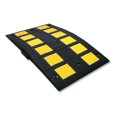NoTrax GNRS350VYB Safety Rider Vulcanized Rubber Speed Bump, 2 in H x 19.7 in W x 35.4 in L, Middle Module, Black/Yellow Special Offer