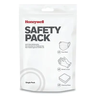 Honeywell North SAFETYPACK/CPD/01 Disposable Protection Kit Single-Use Includes 1 Surgical Mask 1 PR Non-Latex Gloves and 2 Wipes Grab Now