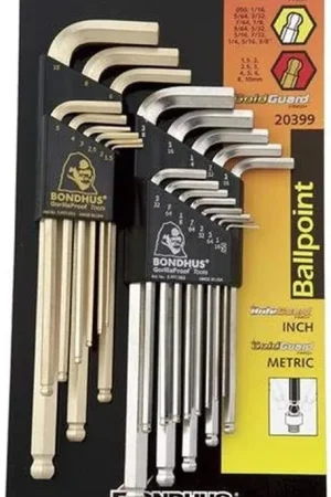 Bondhus 20399 Ball End L-Wrench DoublePK BriteGuard GoldGuard Finish New Arrival