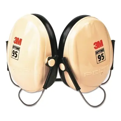 3M 7000009666 Peltor Optime 95 Earmuffs 21 dB NRR Behind the Head White/Black Get Yours