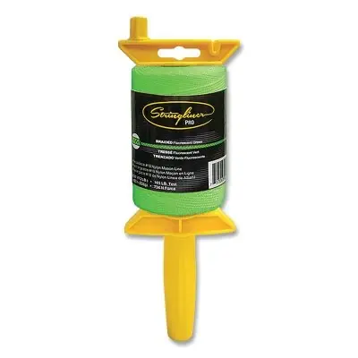 Stringliner 25468 Pro Mason's Line Reel 500 ft Braided #18 Nylon with Reel Fluorescent Green Holiday Sale