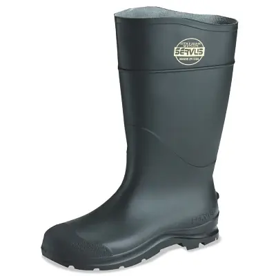 Free Returns Servus 18821-070 CT Economy Knee Boots Steel Toe Size 7 16 in H PVC Black
