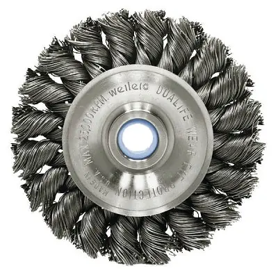 Weiler 8024 Standard Twist Knot Wire Wheel 3 Inch x 3/8 Inch 0.02 Inch Steel 1/2-3/8 Arbor Fan Favorite