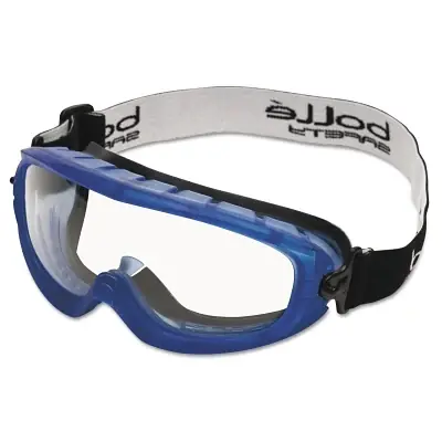 BOLLE SAFETY 40092 Atom Safety Goggles Clear Blue Indirect Lower Vents Cloth Strap Replacement 40092 Weekend Sale