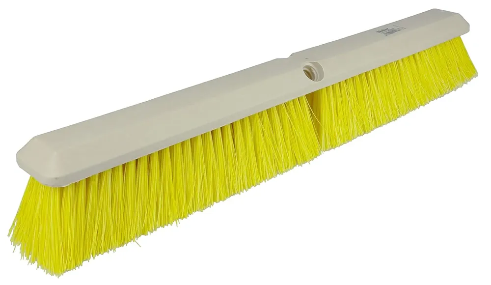 Latest Weiler 42166 Perma-Sweep 24 Block Size, 3 Trim Length, Yellow Polypropylene Fill, Medium Sweeping Floor Brush