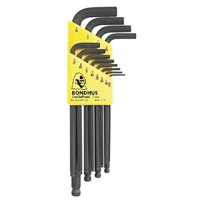Clearance Bondhus 10936 Ball End L-Wrench Set ProGuard Finish 0.050 in to 5/16 in SAE 12-Pc Set