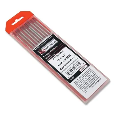 Best Welds TE2T-116-10T 2% Thoriated Tungsten Electrode 1/16 in x 7 in 10 PK Clearance