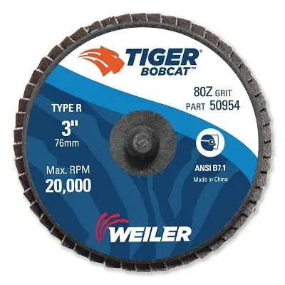 Markdown Weiler 50954 3 Bobcat Mini Abrasive Flap Disc Conical TY29 Type R Mount 80Z