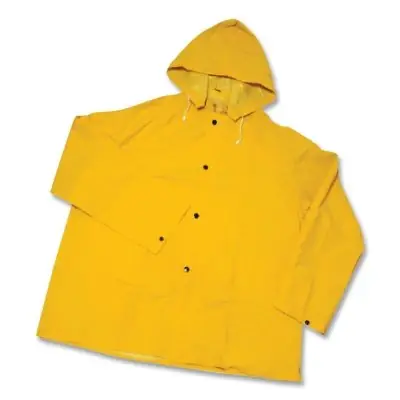 PIP 4036/XL Rainsuit Jacket with Detachable Hood 0.35 mm PVC Polyester Yellow X-Large In Demand