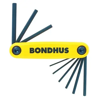 Bondhus 12591 GorillaGrip Fold-Up, Hex Tip, Inch, 0.05 in to 3/16 in Clearance
