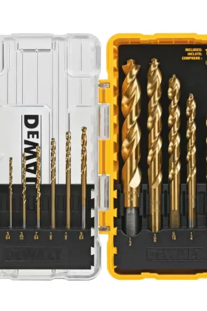 Instant Buy DeWalt DW1354 14-Piece Pilot Point Titanium Drill Bit Set