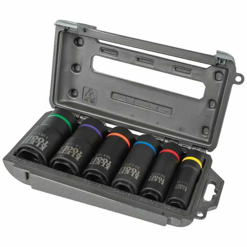Cheap Klein Tools 66060 2-in-1 Impact Socket Set, 6 Point, 6 Piece
