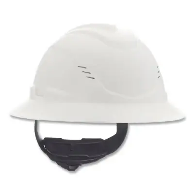 V-Gard C1 10215828 Hard Hat Fas-Trac III 4 Point Ratchet Vented White Flash Sale