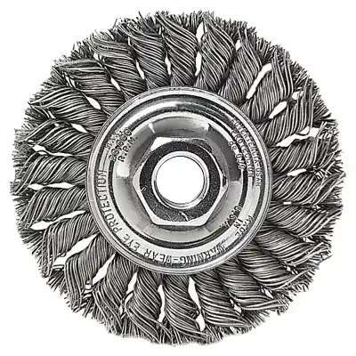 Certified Weiler 8155 Standard Twist Knot Wire Wheel 8 in x 5/8 in Steel Wire 6000 rpm