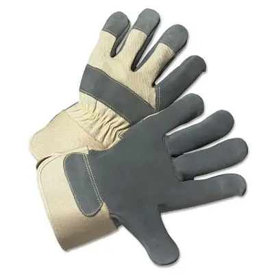 Crafted PIP 500-AAA/L Leather Palm Gloves Large Cowhide Duck Canvas