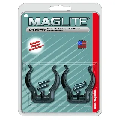 While Supplies Last MAG-LITE ASXD026 Mounting Bracket For D-Cell Flashlights 2 Pack
