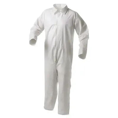 Fast Shipping Kimberly-Clark Professional 38921 KleenGuard A35 Economy Liquid & Particle Protection Coveralls, Zipper Front/Open Wrists/Ankles, White, 3XL