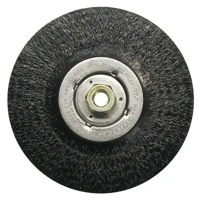 Weiler 35206 Polyflex Stringer Bead Twist Knot Wheel 6 inch diameter 3/16 inch width .014 Steel 9,000 rpm Bargain