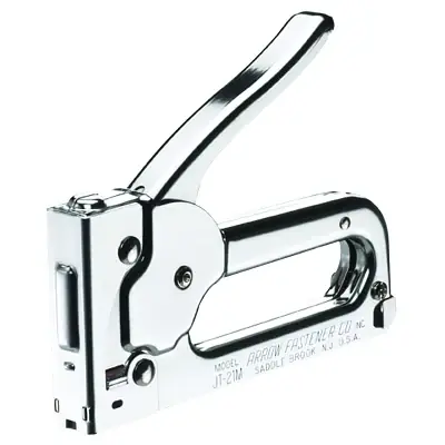 Same Day Shipping Arrow Fastener JT21CM Professional Light Duty Staple Gun Power Chrome 100 Cartridge Capacity