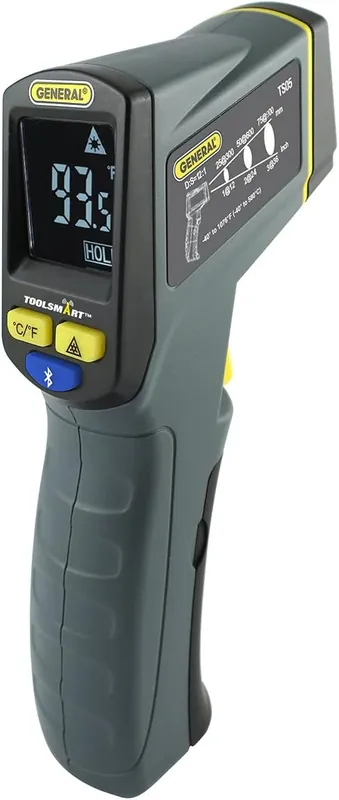 General Tools TS05 ToolSmart Bluetooth Connected Laser Temperature Gun Thermal Detector Digital Infrared Thermometer Must Have