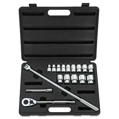 Buy Today Stanley 85-425 17-Pc Socket Set, 1/2 in, 12 Point, SAE
