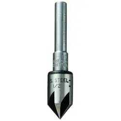 One Day Deal General Tools 195-1/2 Countersink, Rose Pattern, Stepped Shank, 5-Flute, 82 Degree Point Angle, 1/2