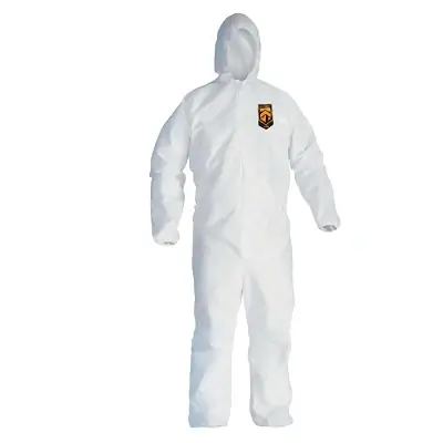 Must Have Kimberly-Clark Professional 41506 KleenGuard A45 Breathable Liquid & Particle Protection Elastic Wrist/Ankle Coveralls White XL Hood/Fr Zipper