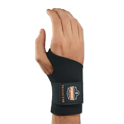 Ergodyne 16612 ProFlex 670 Ambidextrous Single Strap Wrist Support Small Black Secure Checkout